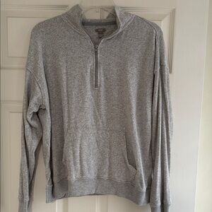 Aerie Gray Quarter-Zip Sweater